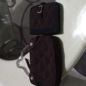 NWOT Vera Bradley Espresso Mini Chain Purse and Cards and Cuties